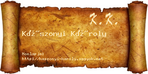 Kászonyi Károly névjegykártya
